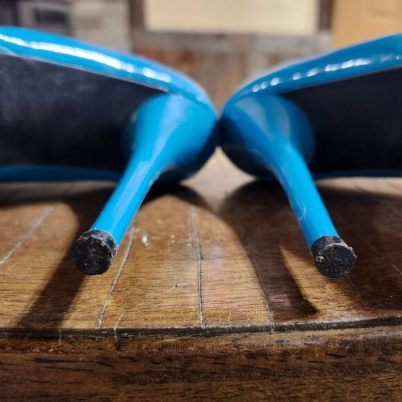 Charlotte Russe Womens Size 8 Teal Blue Patent Leather Platform Stiletto Heels - Picture 8 of 11